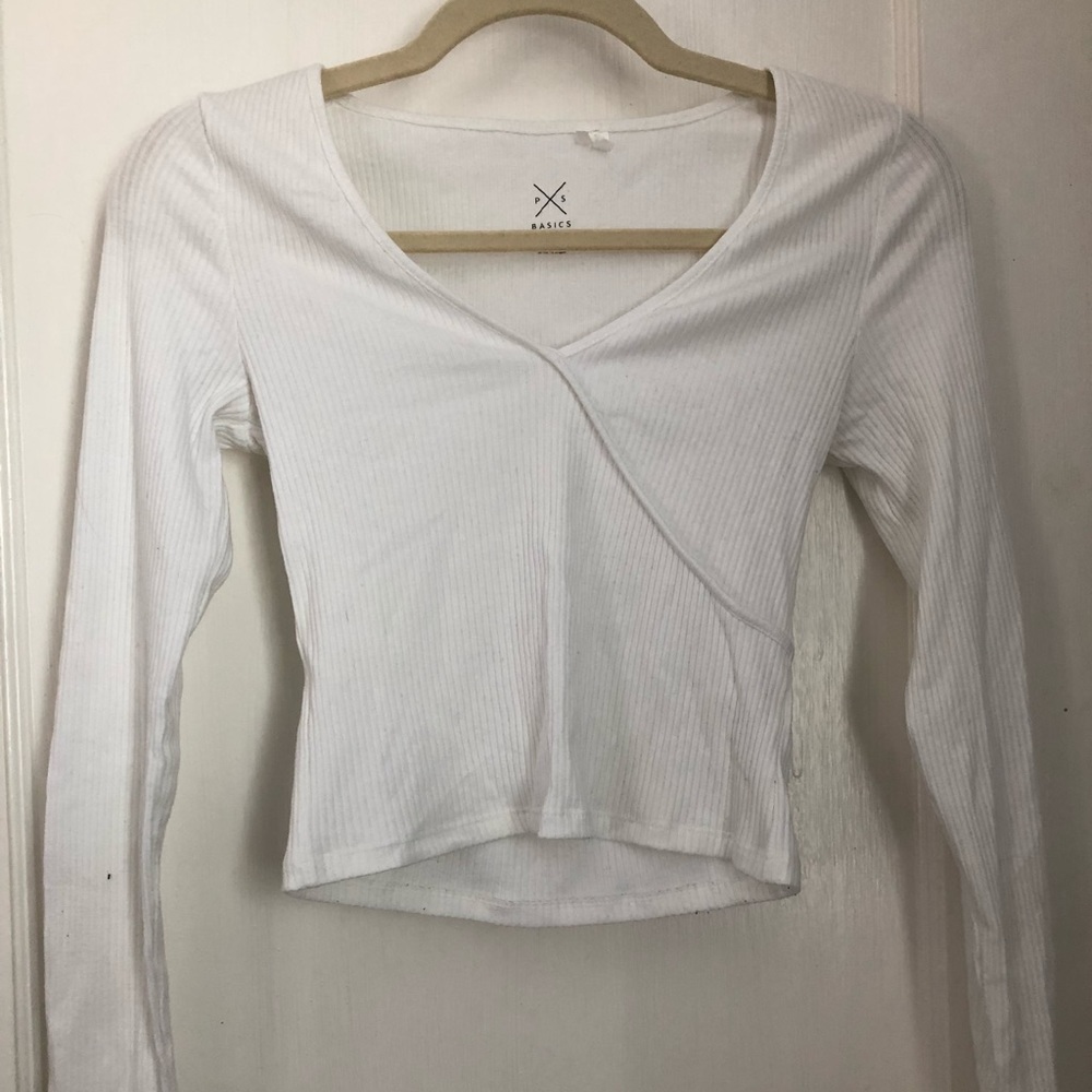 Pacsun white semi crop top
